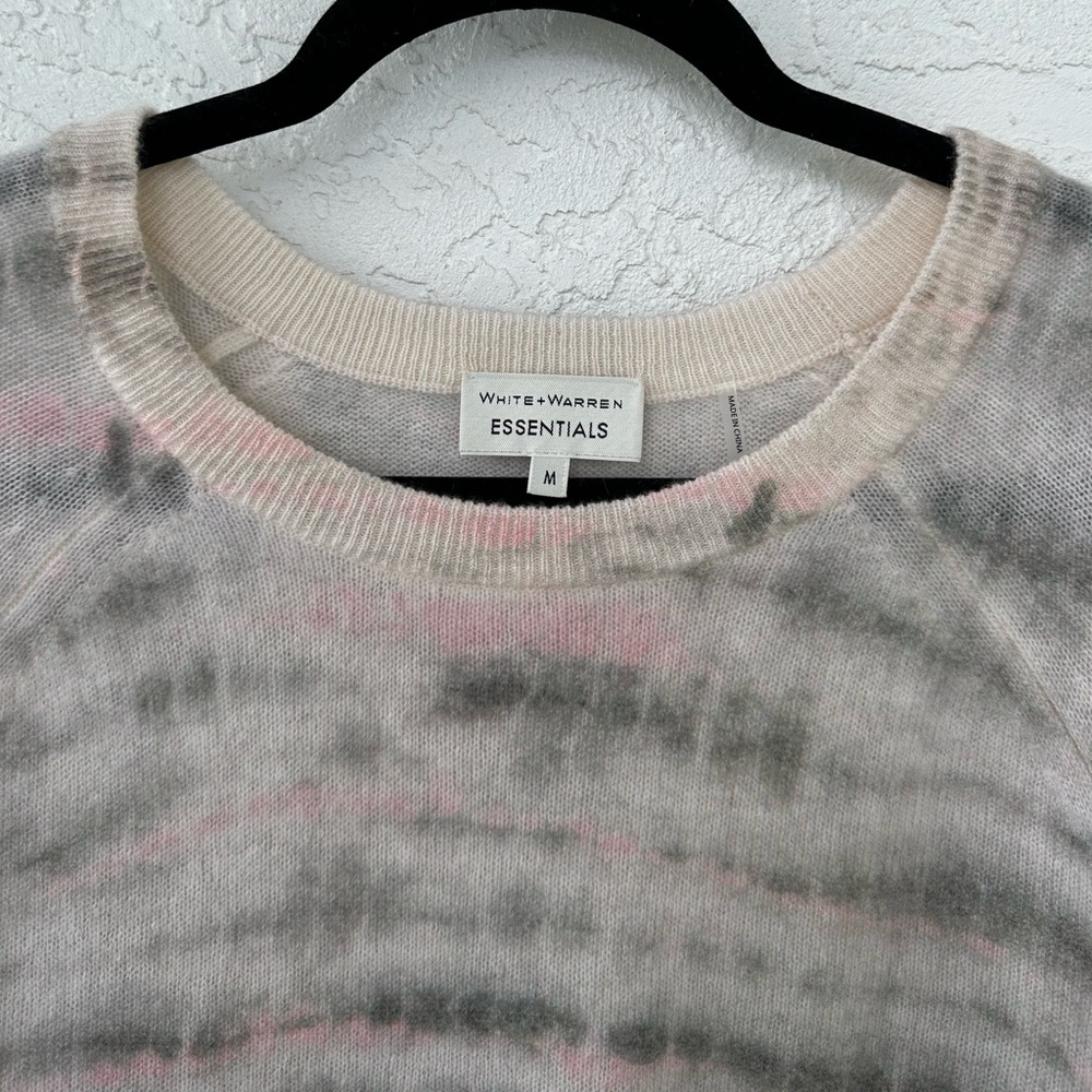 Anthropologie Cashmere White + Warren Essentials Tie Dye Medium Sweater - Picture 7 of 7